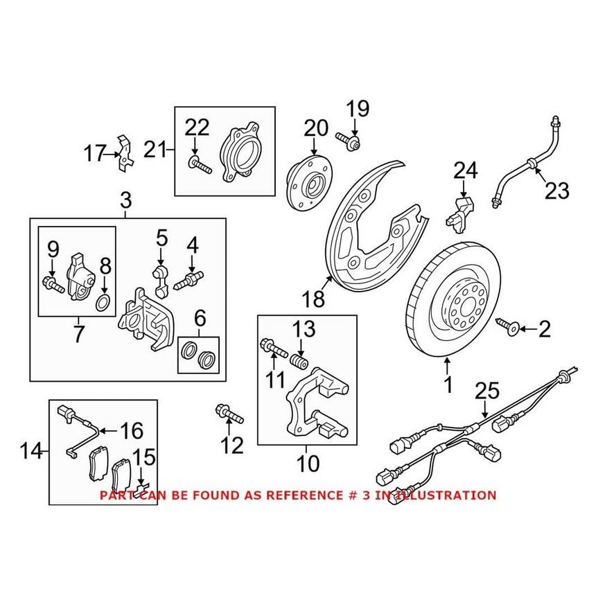 Audi Disc Brake Caliper - Rear Passenger Side 4G0615404A